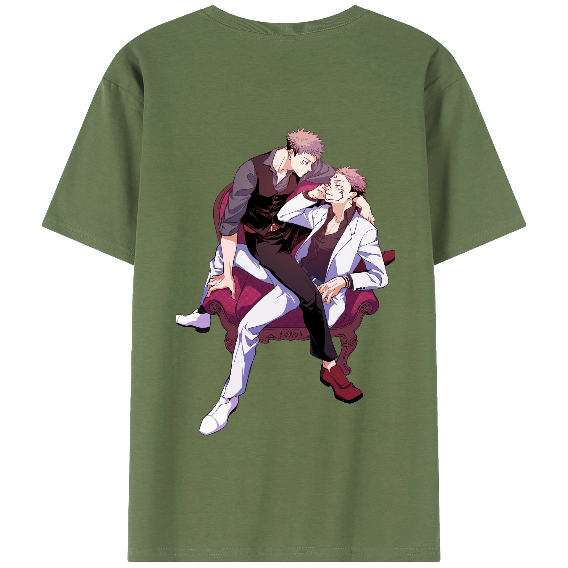 （画像用） 呪術廻戦 Jujutsu Kaisen 綿100％ メンズ半袖Tシャツ（バックプリント） 通気性
